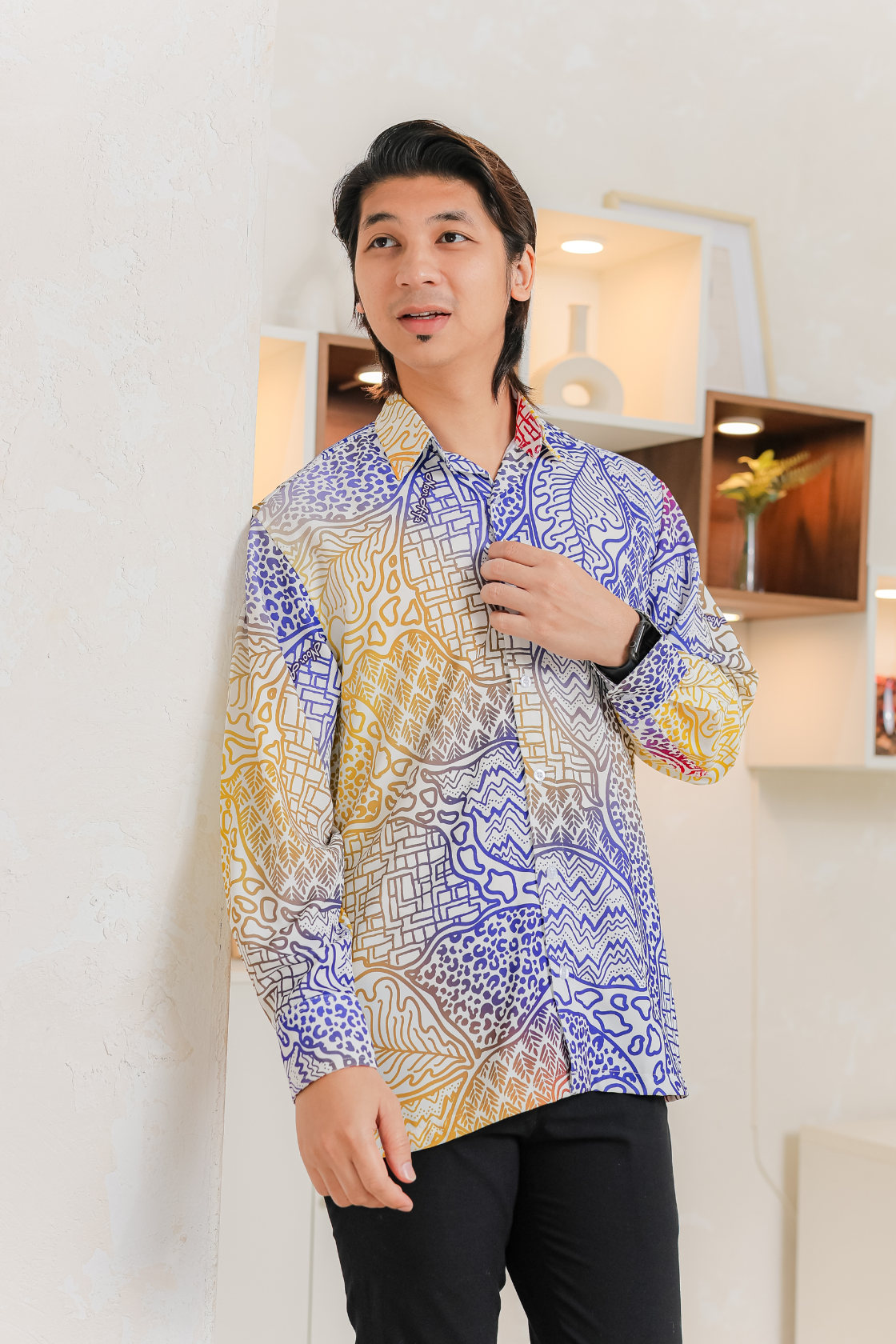 264 BAJU KEMEJA LENGAN PANJANG BATIK JALUR KASIH - Image 1